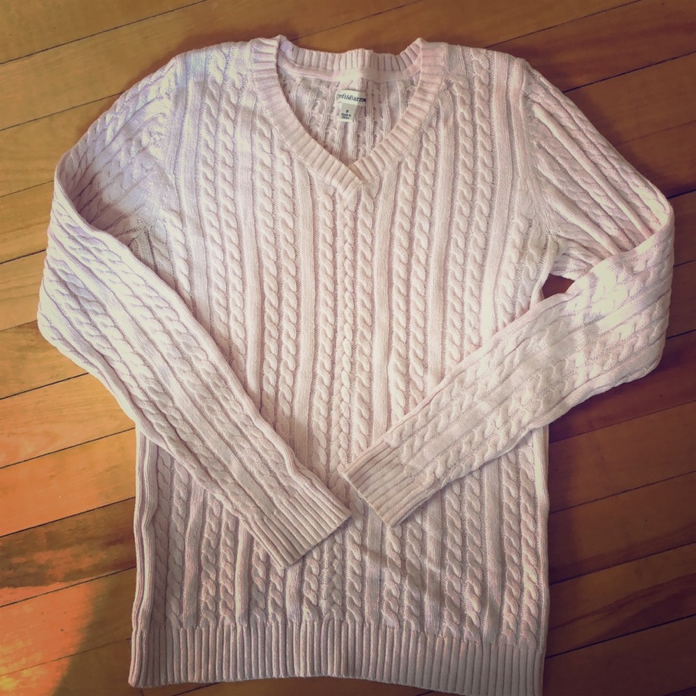 Pink v-neck sweater